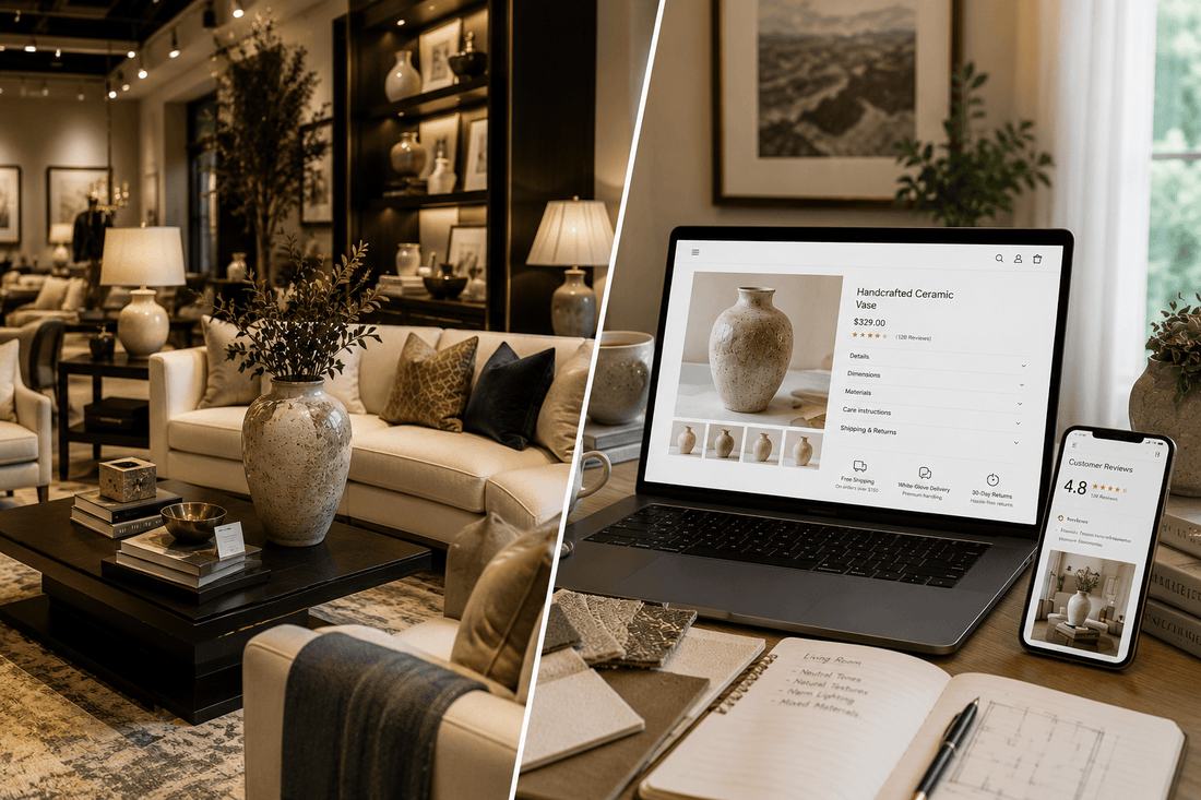 Luxury home decor shopping online vs showroom experience