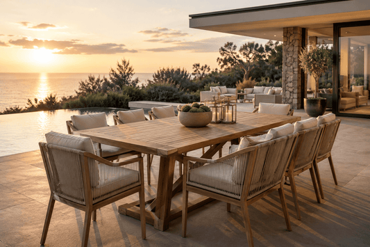 Luxury outdoor patio furniture setup